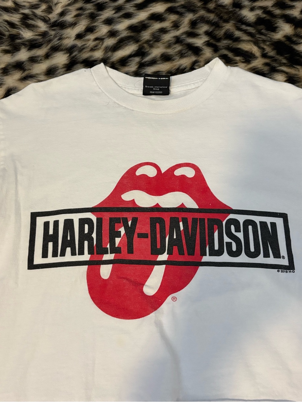 Harley-Davidson Black Label Tee with Orange Logo on White - Picture 2 of 3